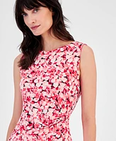 Anne Klein Women's Printed Side-Pleated Sleeveless Top, Created for Macy's