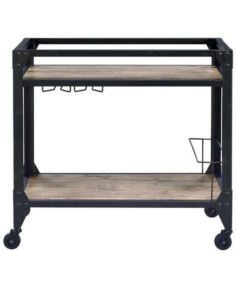 Jorgensen Serving Cart, Rustic Oak & Charcoal