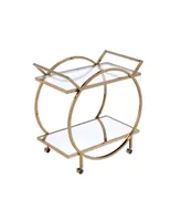 Simplie Fun Traverse Serving Cart, Champagne & Mirro