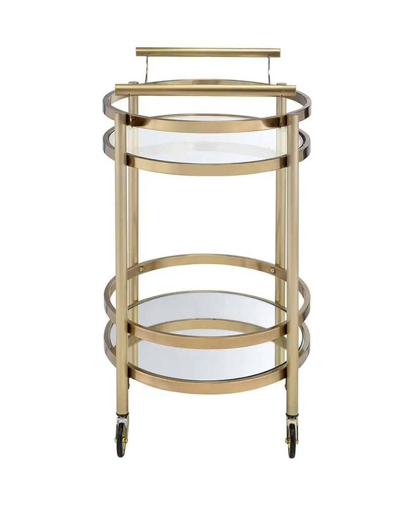 Lakelyn Serving Cart, Brushed Bronze & Clear Glass