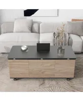 Simplie Fun Modern Lift Top Coffee Table Multi Functional Table With 3 Drawers