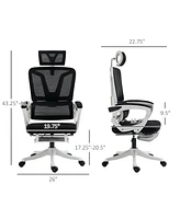 Vinsetto Home Office Chair with Adjustable Headrest, Lumbar Support, Black