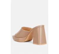 Flexes Flared Block Heel Sandals
