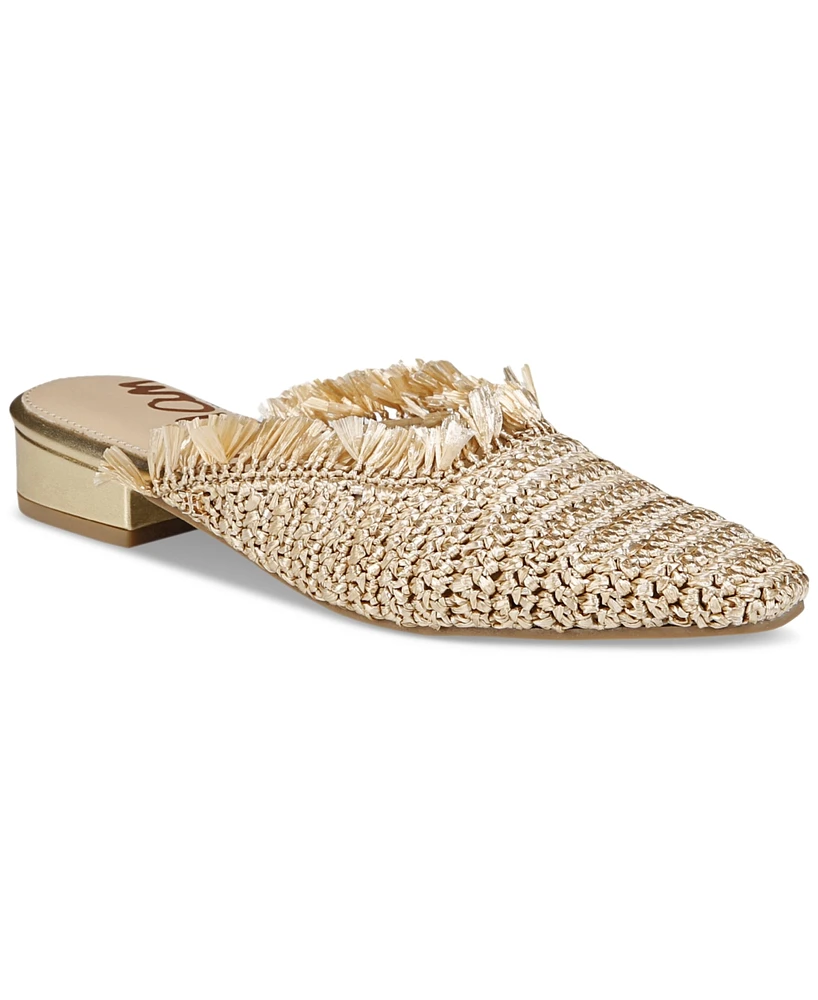 Sam Edelman Women's Reeta Fringe Raffia Flat Mules