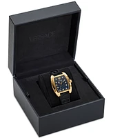 Versace Women's Swiss Diamond Accent Black Silicone Strap Watch 45x36mm