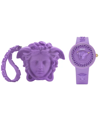 Versace Women's Swiss Purple Silicone Strap Watch 38mm