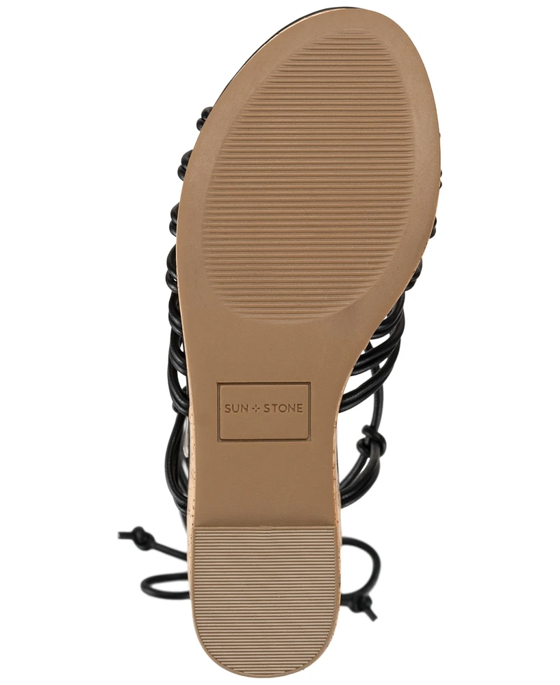 Sun + Stone Women's Tillyy Strappy Lace Up Wedge Sandals, Created for Macy's
