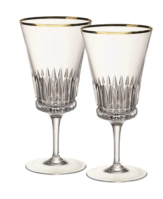 Villeroy & Boch Grand Royal Gold-Tone Water Goblet Glasses, Pair of 2
