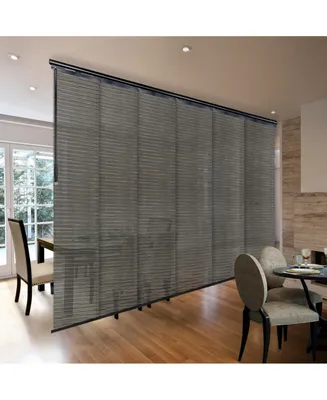 Dusky Filigree Blind 6-Panel Single Rail Panel Track Extendable 70"-130"W x 94"H, width 23.5"