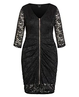 City Chic Plus Lacey Zip Dress