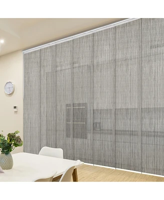 Gabardine Blind 7-Panel Single Rail Panel Track Extendable 110"-153"W x 94"H, width 23.5"