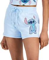 Disney Juniors' Stitch-Graphic Low-Rise Pull-On Shorts
