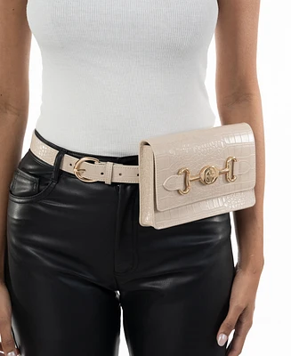 Giani Bernini Women's Croc-Embossed Faux-Leather Belt Bag