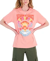 Rebellious One Juniors' Sunset Dreams Cotton Graphic T-Shirt