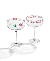 Cambridge Floral Bright Coupe Glasses, Set of 2