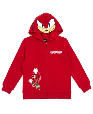 Sega Sonic the Hedgehog Shadow Knuckles Fleece Zip Up Hoodie Toddler| Child Boys