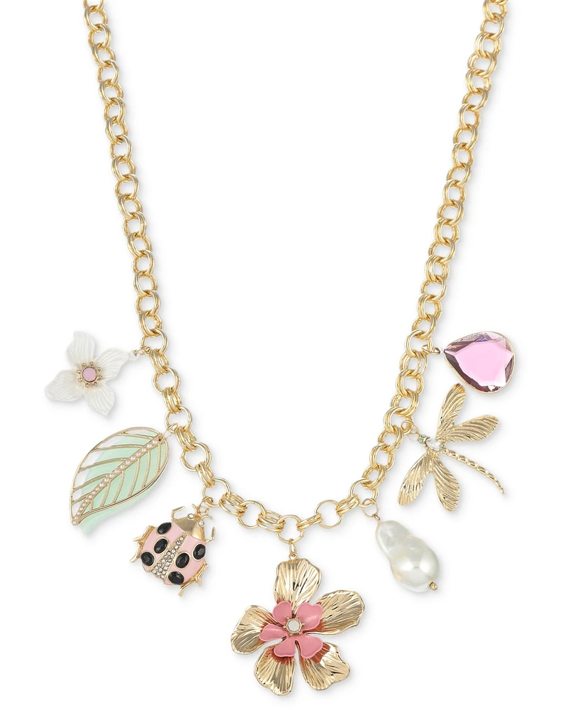 Macy's Flower Show Gold-Tone Charm Necklace, Created for Macy's