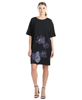 Natori Women's Floral Round-Neck Short-Sleeve Dress