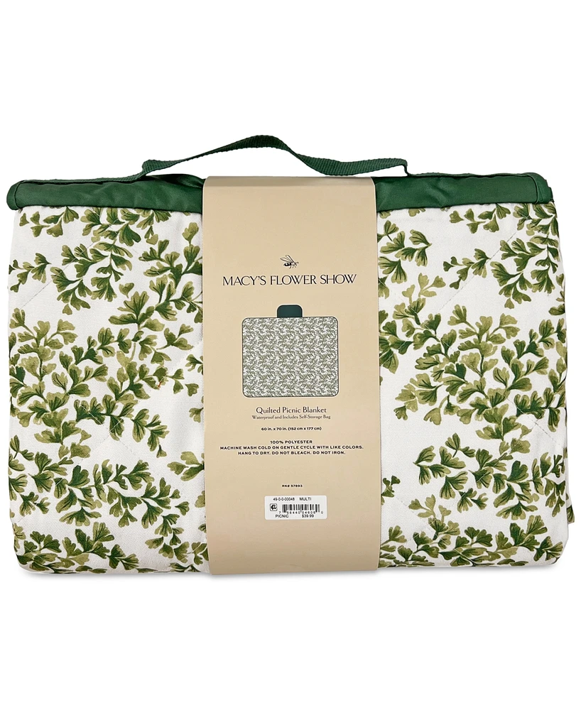 Macy's Flower Show Picnic Blanket with Carrying Pouch Set, 60" x 70", Created for Macy's