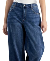 Vanilla Star Juniors' High-Rise Wide-Leg Comfy Jeans