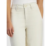 Dollhouse Juniors' High-Rise Wide-Leg Raw-Edge Jeans