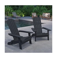 Set Of Riviera Poly Resin Folding Adirondack Lounge Chair