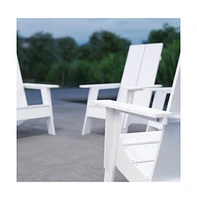 Set Of 4 Piedmont Modern All-Weather Poly Resin Wood Adirondack Chairs