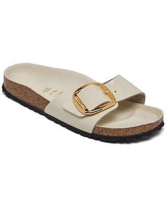 Birkenstock Women's Madrid Big Buckle High Shine Natural Leather Patent Sandals from Finish Line