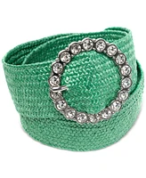 I.n.c. International Concepts Women's Embellished Stretch Straw Belt, Created for Macy's