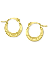 Crystal Pave Extra Small Hoop Earrings in 10k Gold, 0.45"