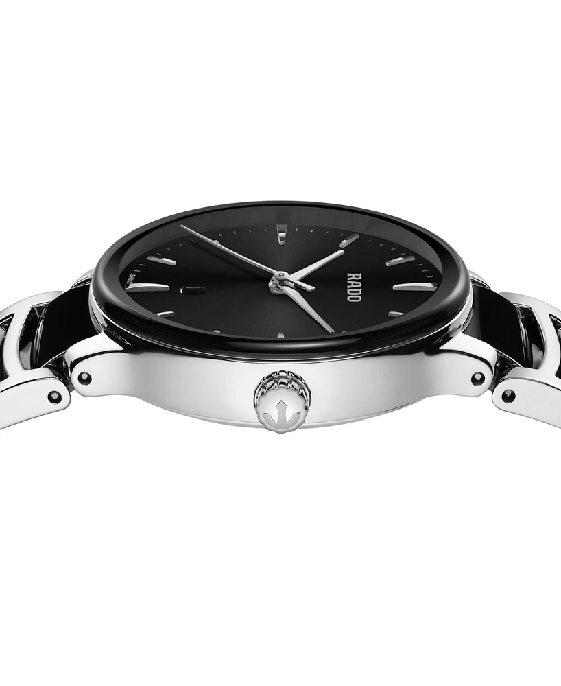 Rado Women's Swiss Centrix Black Ceramic & Stainless Steel Bracelet Watch 31mm