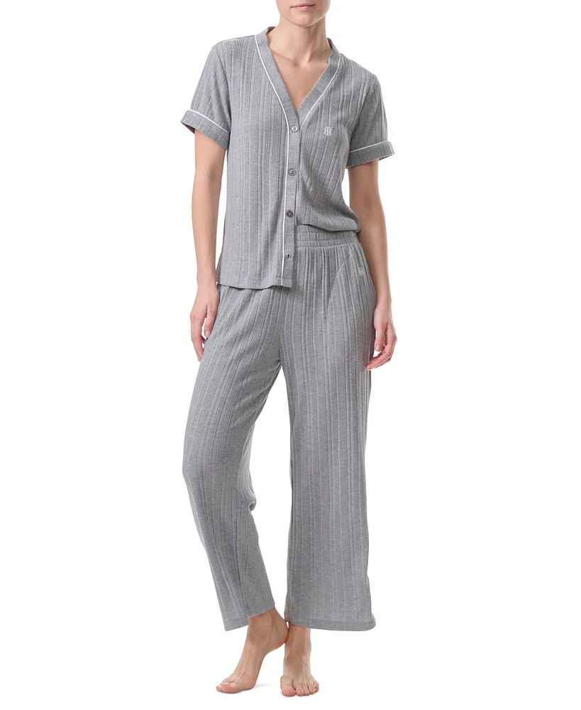 Tommy Hilfiger Women's 2-Pc. Short-Sleeve Pajamas Set