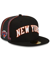 Men's New Era Black New York Knicks 2021/22 City Edition Official 59FIFTY Fitted Hat