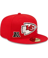 Men's New Era Red Kansas City Chiefs Identity 59FIFTY Fitted Hat