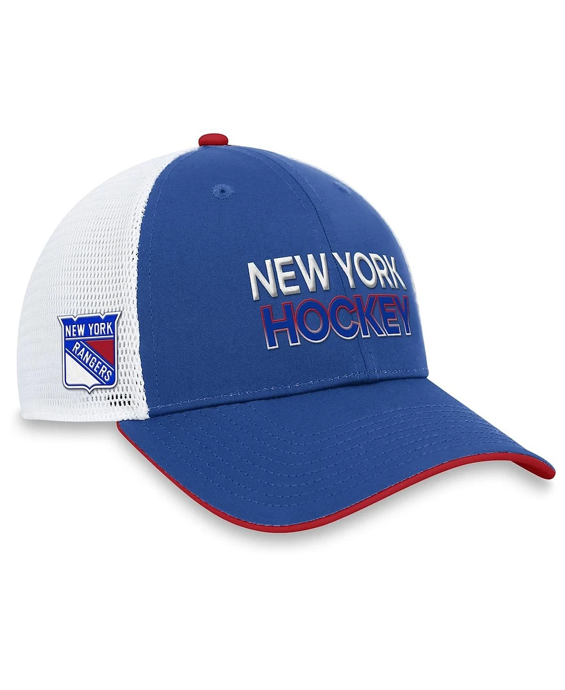 Men's Fanatics Blue New York Rangers Authentic Pro Rink Trucker Adjustable Hat