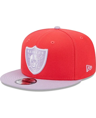 Men's New Era Red, Lavender Las Vegas Raiders Two-Tone Color Pack 9FIFTY Snapback Hat