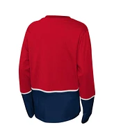 Big Boys Navy, Red Washington Capitals Pro Assist Long Sleeve T-shirt