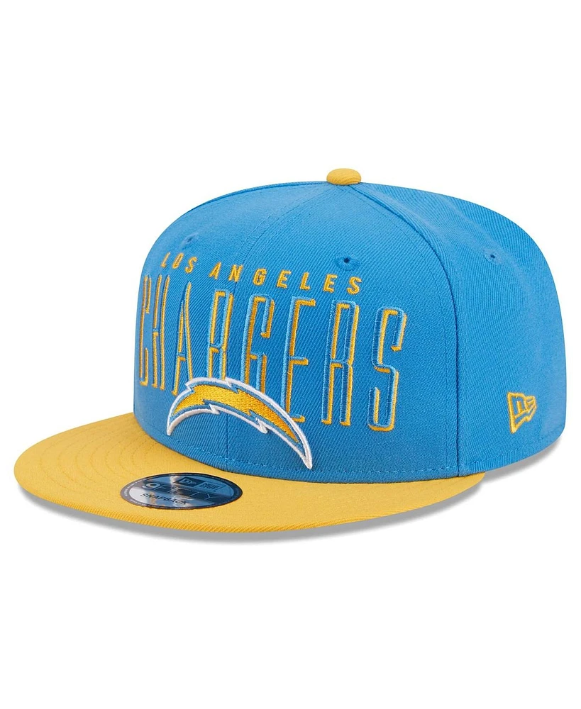 Men's New Era Powder Blue, Gold Los Angeles Chargers Headline 9FIFTY Snapback Hat