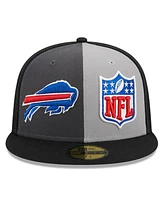 Men's New Era Gray, Black Buffalo Bills 2023 Sideline 59FIFTY Fitted Hat