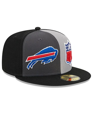 Men's New Era Gray, Black Buffalo Bills 2023 Sideline 59FIFTY Fitted Hat