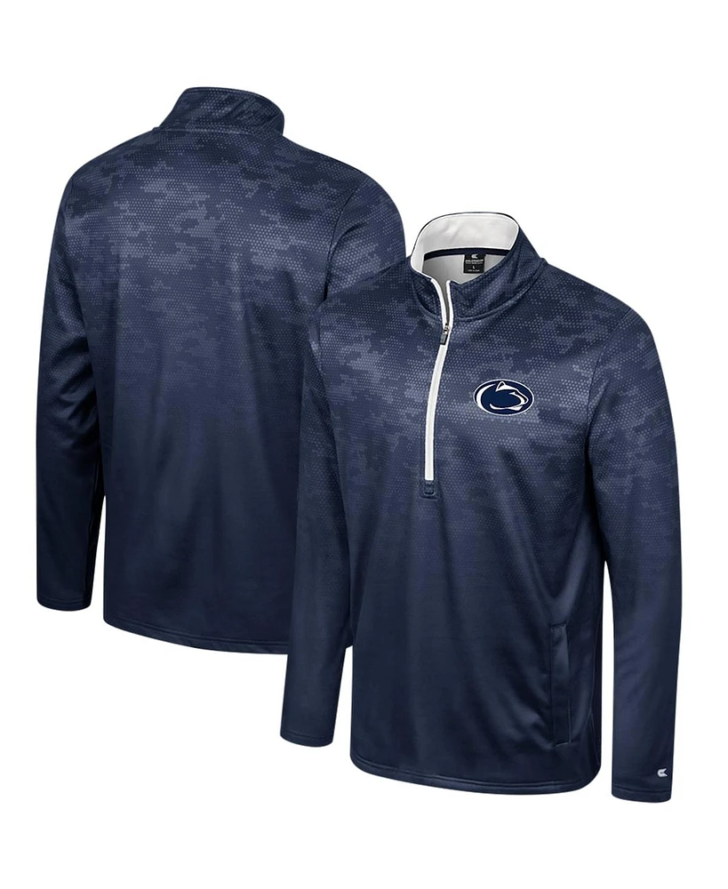 Men's Colosseum Navy Penn State Nittany Lions The Machine Half-Zip Jacket