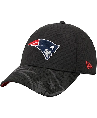 Men's New Era Black New England Patriots Top Visor 9FORTY Adjustable Hat