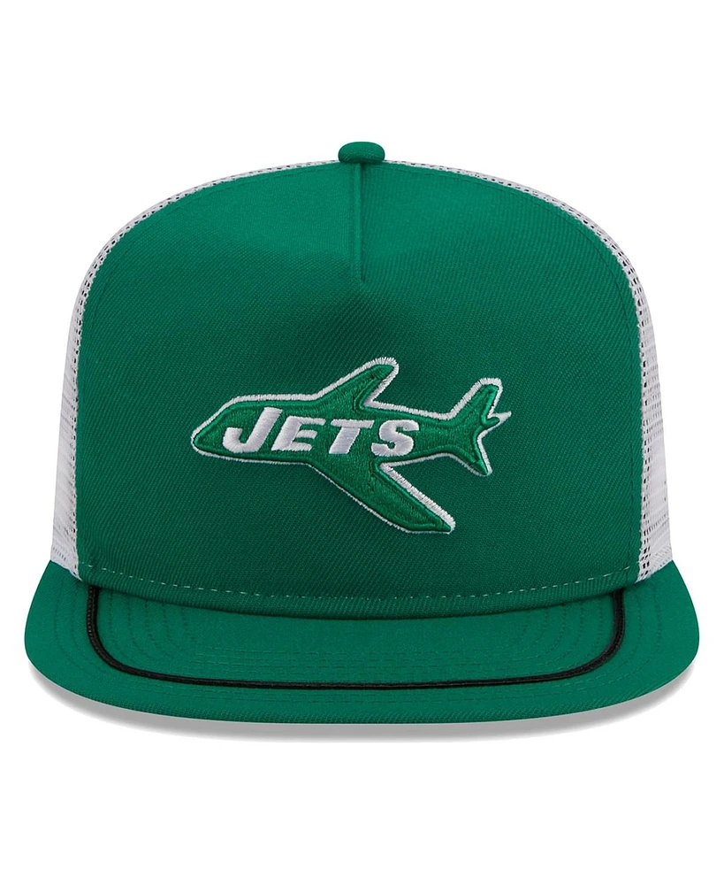 Men's New Era Kelly Green, White New York Jets Original Classic Golfer Adjustable Hat