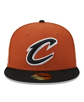 Men's New Era Rust, Black Cleveland Cavaliers Two-Tone 59FIFTY Fitted Hat