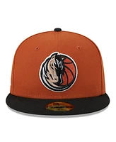 Men's New Era Rust, Black Dallas Mavericks Two-Tone 59FIFTY Fitted Hat