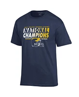 Men's Champion Navy Michigan Wolverines College Football Playoff 2023 National Champions Helmet T-shirt