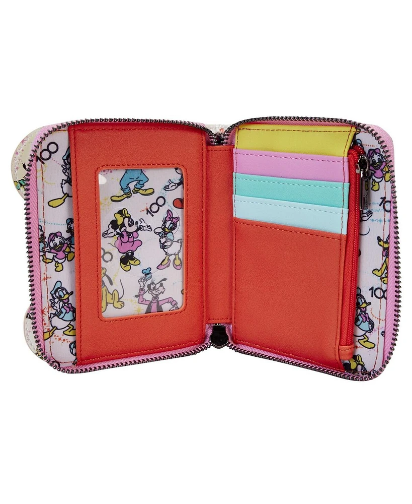 Men's and Women's Loungefly Disney100 All-Over-Print Zip-Around Wallet