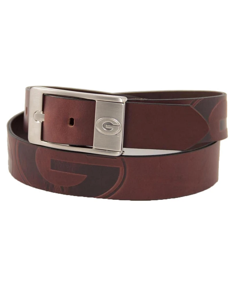 Men's Georgia Bulldogs Brandish Leather Belt - Brown