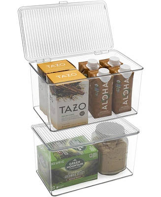 Sorbus Storage Bins For Pantry & Fridge With Hinged Lids (2 Pack)