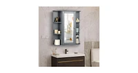 Bathroom Single Door Shelves Wall Mount Cabinet with Mirror